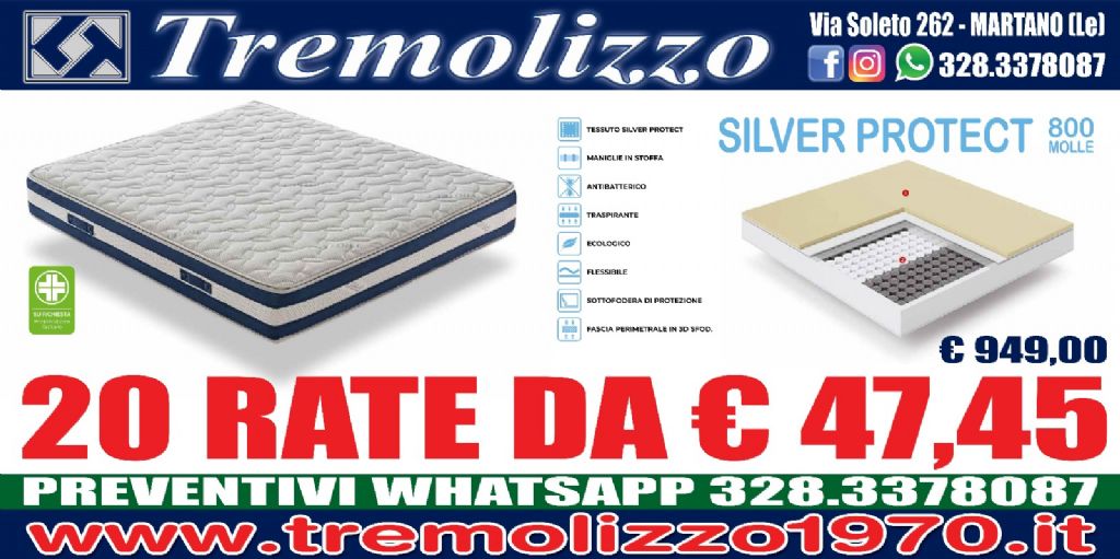 MATERASSO MOLLE INSACCHETTATE SILVER PROTECT 160X190